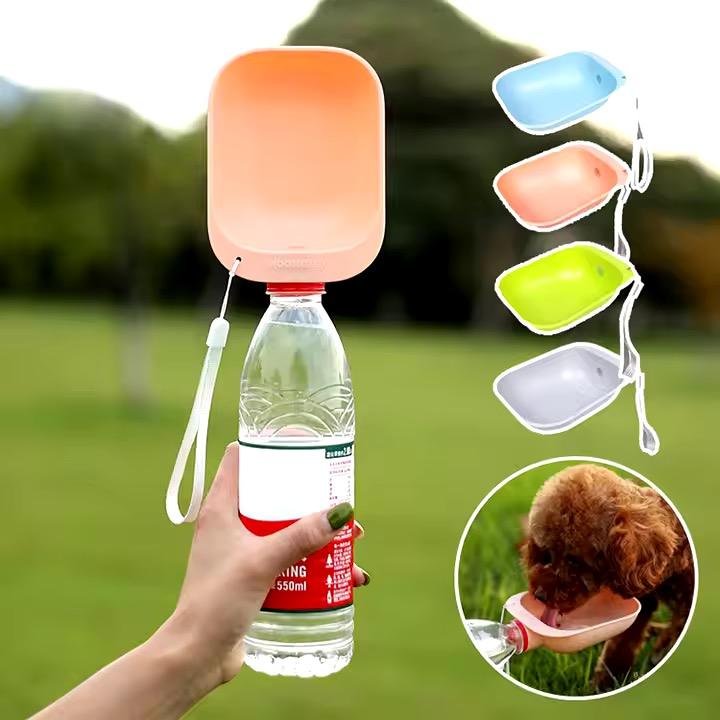 Botol Air Haiwan Peliharaan Boleh Lipat – Plastik Mudah Alih untuk Perjalanan Anjing & Kucing